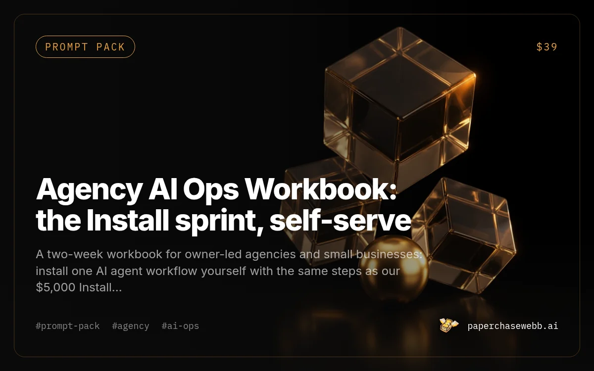 Preview card for Agency AI Ops Workbook
