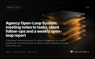 Preview card for Agency Open-Loop System