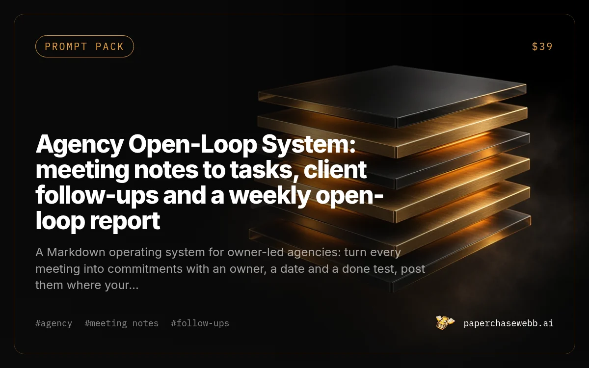 Preview card for Agency Open-Loop System