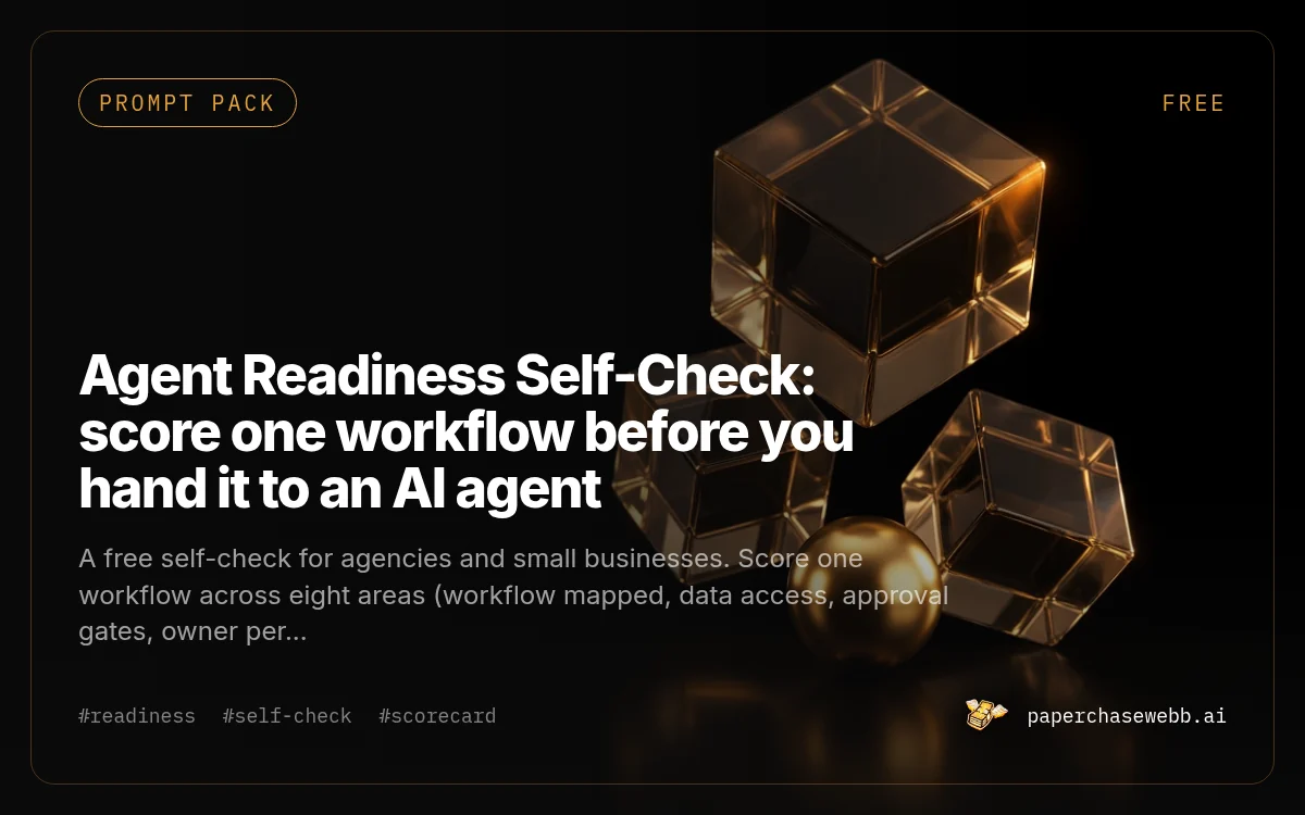 Preview card for Agent Readiness Self-Check