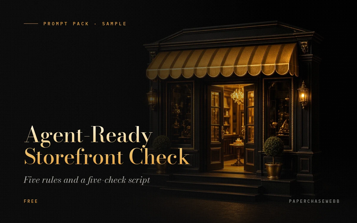 Preview card for Agent-Ready Storefront Check