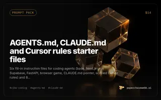Preview card for AGENTS.md, CLAUDE.md and Cursor rules starter files