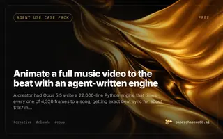 Preview card for Animate a full music video to the beat with an agent-written engine