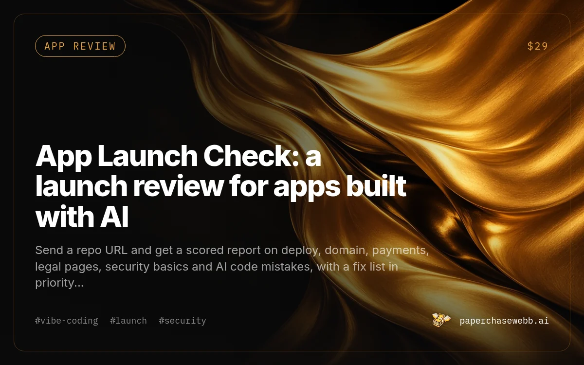 Preview card for App Launch Check