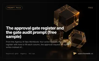 Preview card for The approval gate register and the gate audit prompt (free sample)