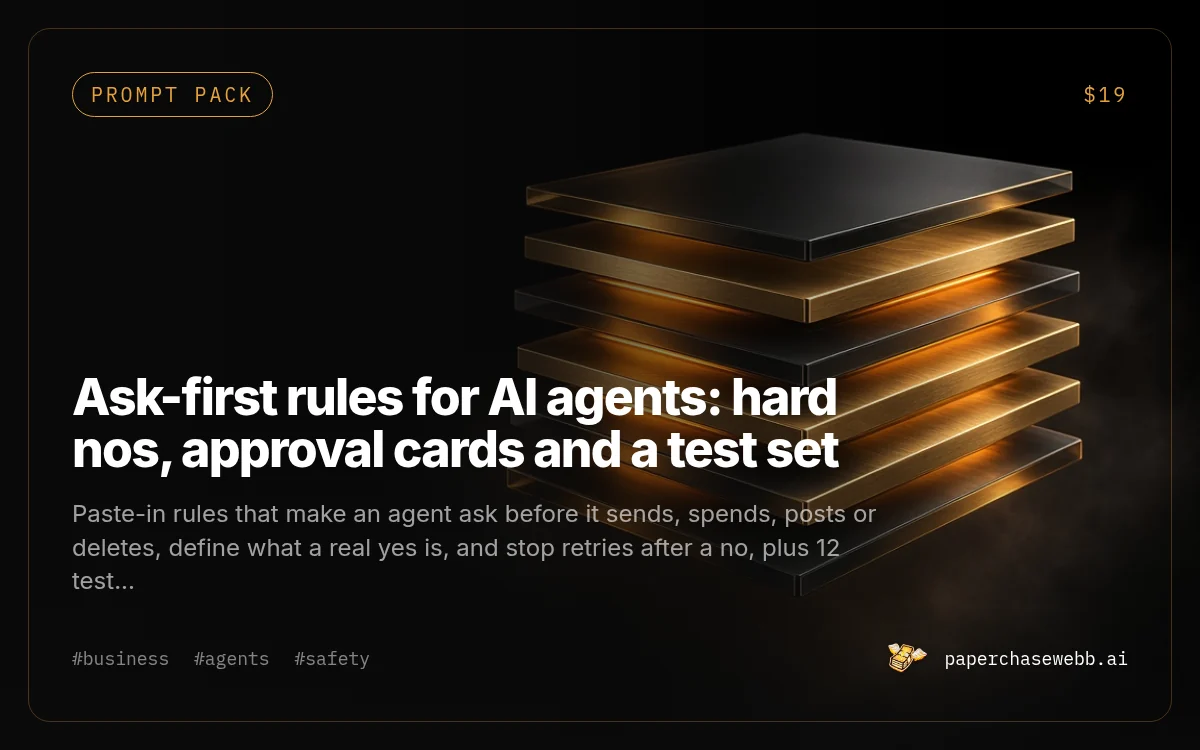 Preview card for Ask-first rules for AI agents