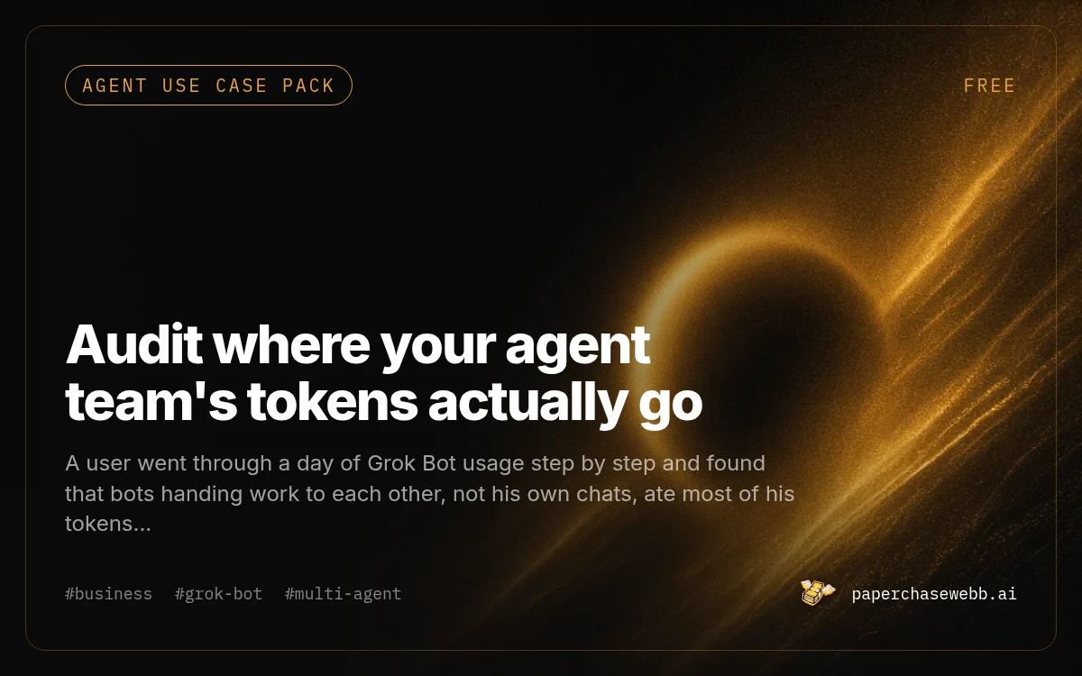 Preview card for Audit where your agent team's tokens actually go