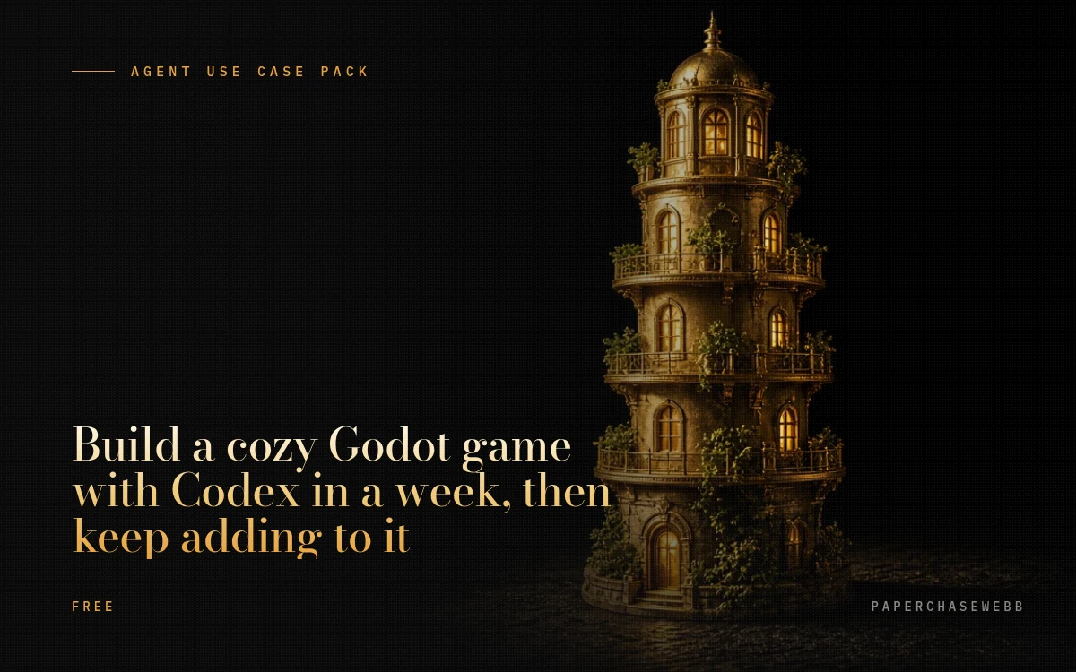Preview card for Build a cozy Godot game with Codex in a week, then keep adding to it