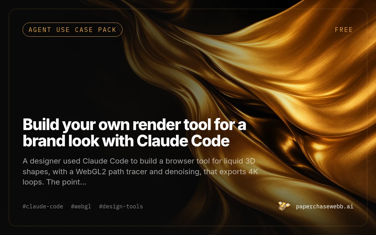 Preview card for Build your own render tool for a brand look with Claude Code