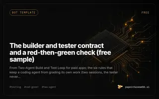 Preview card for The builder and tester contract and a red-then-green check (free sample)