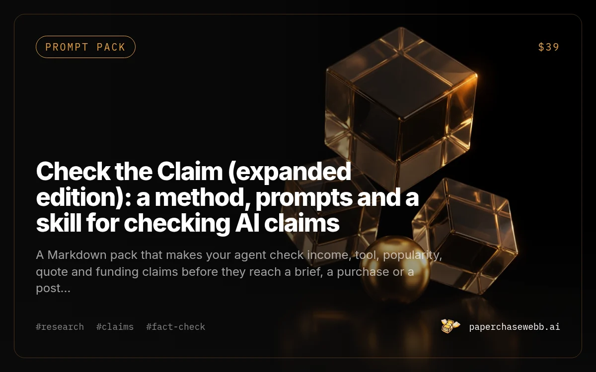 Preview card for Check the Claim (expanded edition)