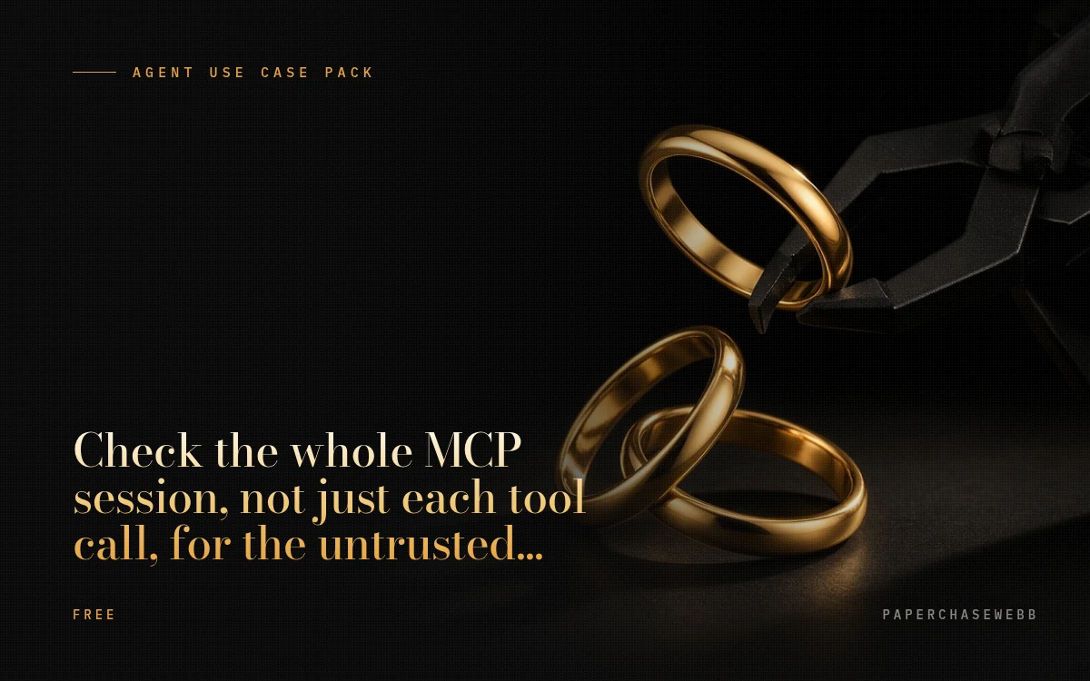 Preview card for Check the whole MCP session, not just each tool call, for the untrusted input plus private data plus outbound mix