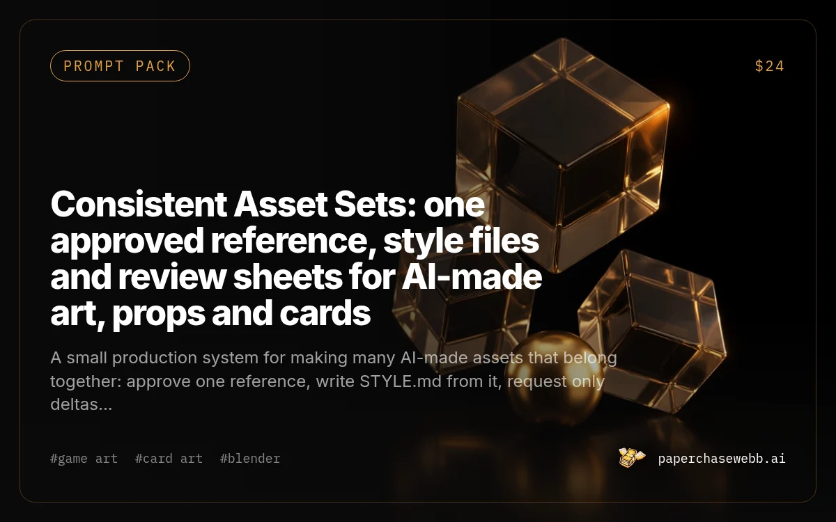 Preview card for Consistent Asset Sets