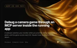 Preview card for Debug a camera game through an MCP server inside the running app