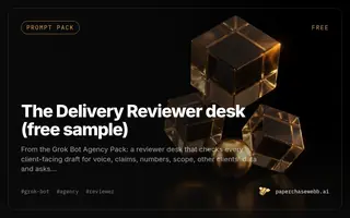 Preview card for The Delivery Reviewer desk (free sample)
