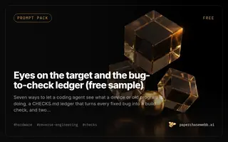Preview card for Eyes on the target and the bug-to-check ledger (free sample)