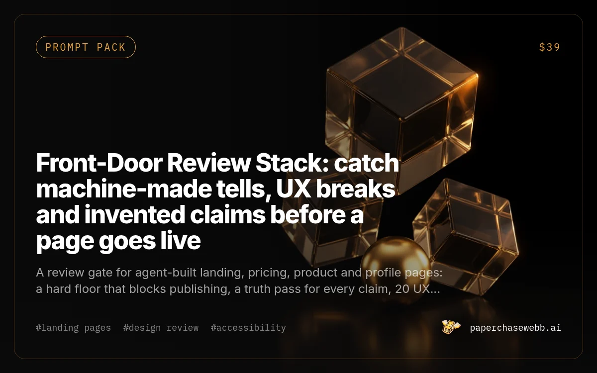 Preview card for Front-Door Review Stack
