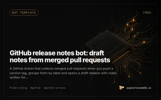 Preview card for GitHub release notes bot