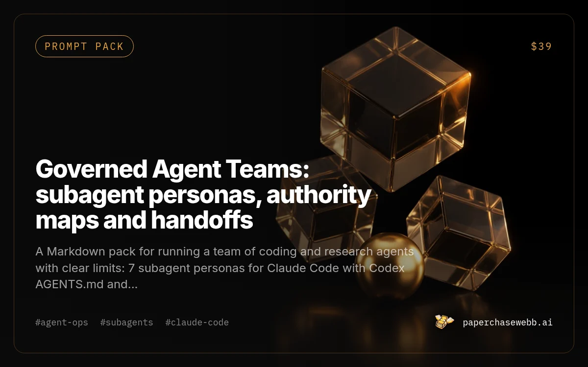 Preview card for Governed Agent Teams