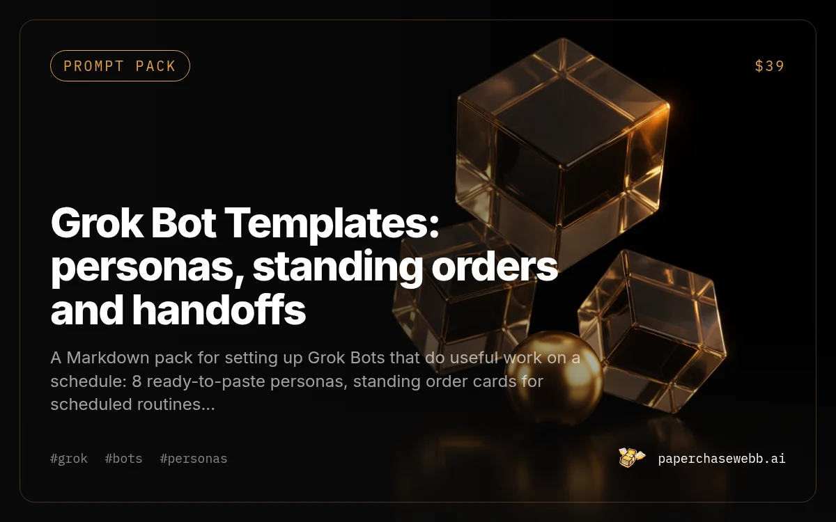 Preview card for Grok Bot Templates