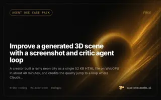 Preview card for Improve a generated 3D scene with a screenshot and critic agent loop