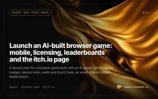 Preview card for Launch an AI-built browser game