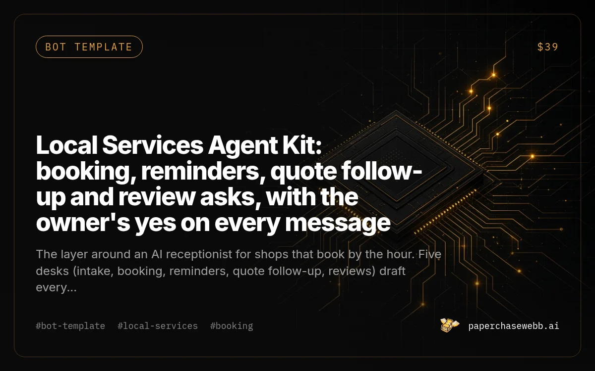 Preview card for Local Services Agent Kit