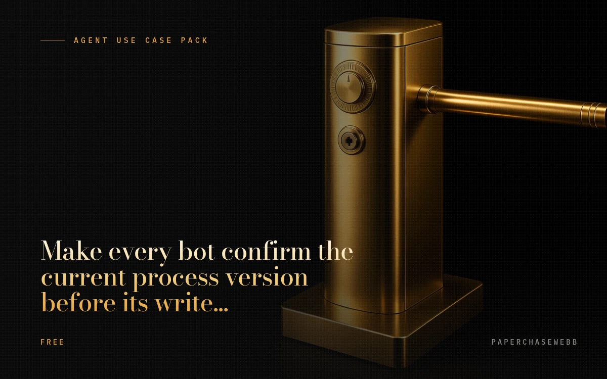 Preview card for Make every bot confirm the current process version before its write tools open