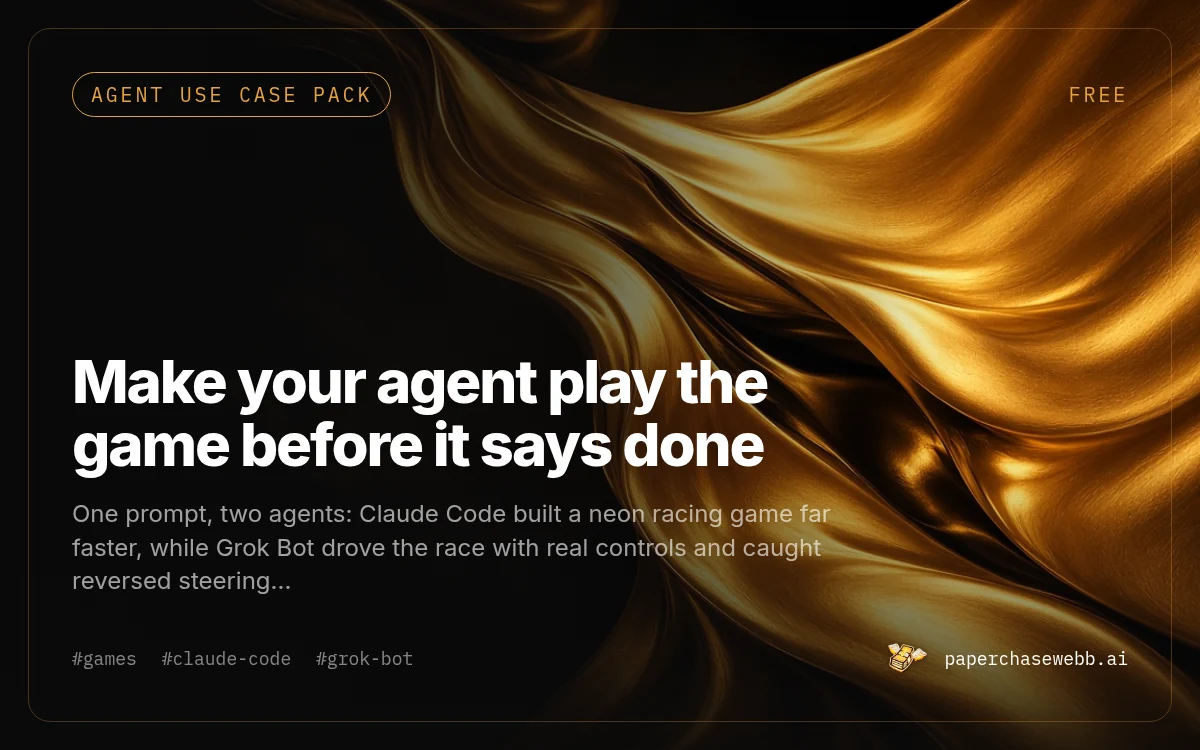 Preview card for Make your agent play the game before it says done