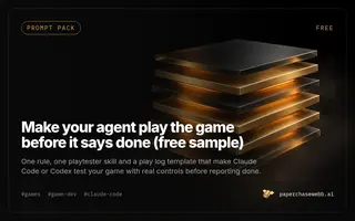 Preview card for Make your agent play the game before it says done (free sample)