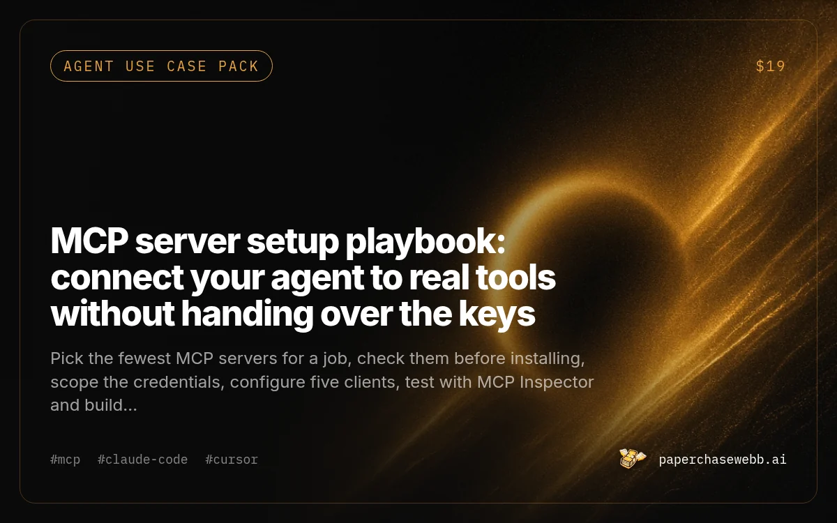 Preview card for MCP server setup playbook
