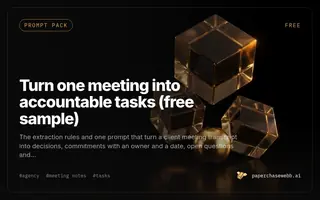 Preview card for Turn one meeting into accountable tasks (free sample)