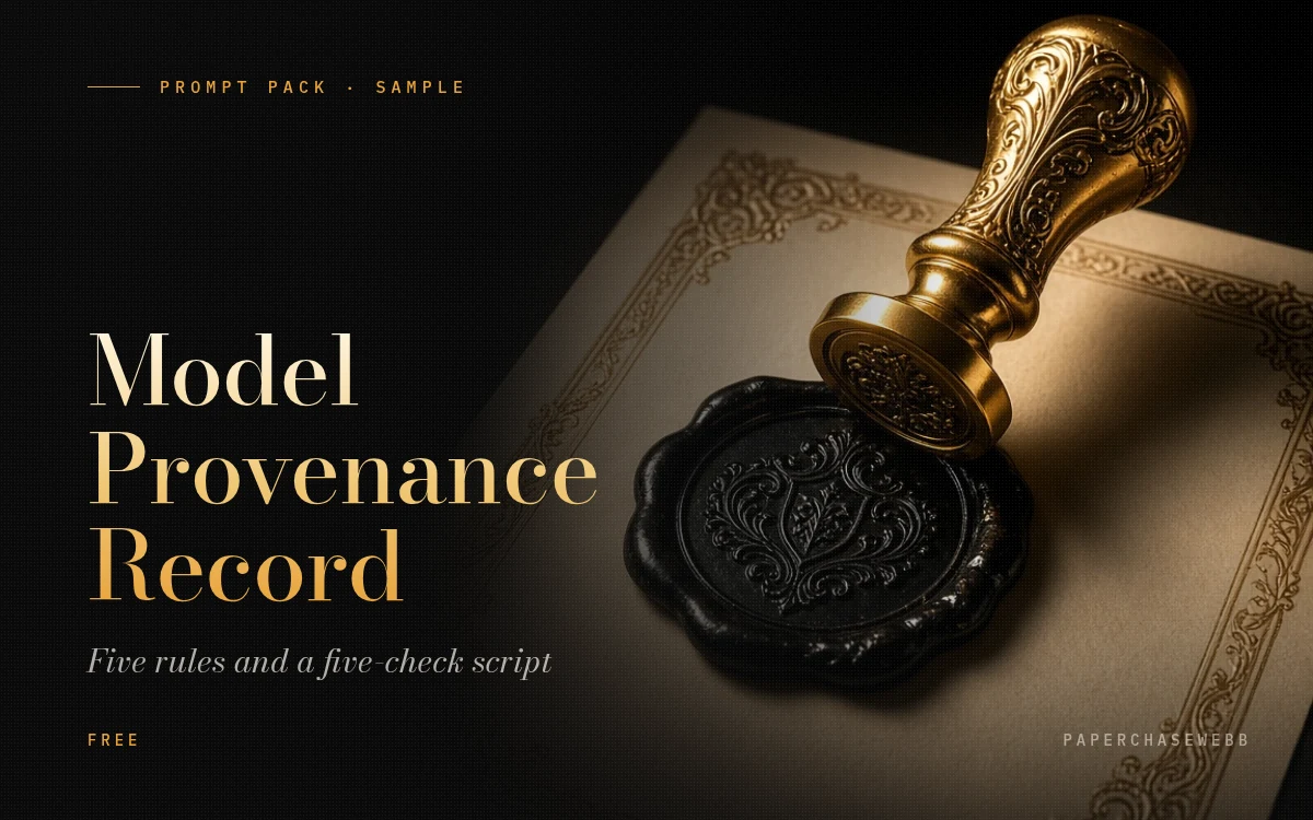 Preview card for Model Provenance Record
