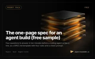 Preview card for The one-page spec for an agent build (free sample)