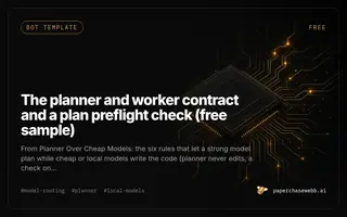 Preview card for The planner and worker contract and a plan preflight check (free sample)