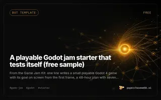 Preview card for A playable Godot jam starter that tests itself (free sample)