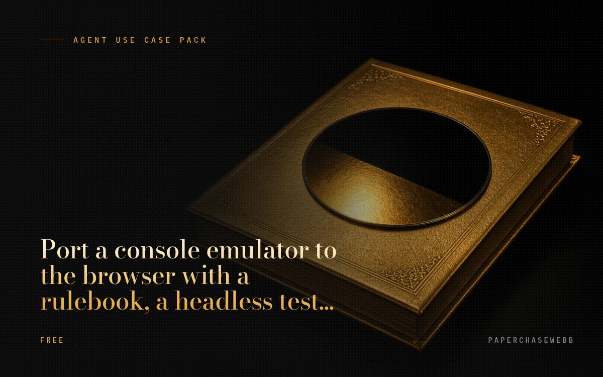 Preview card for Port a console emulator to the browser with a rulebook, a headless test build and pixel checks