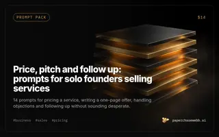 Preview card for Price, pitch and follow up