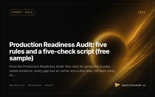 Preview card for Production Readiness Audit
