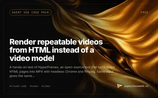 Preview card for Render repeatable videos from HTML instead of a video model