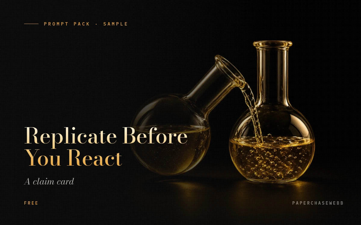 Preview card for Replicate Before You React