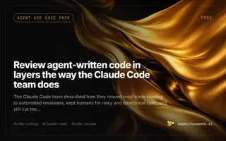 Preview card for Review agent-written code in layers the way the Claude Code team does
