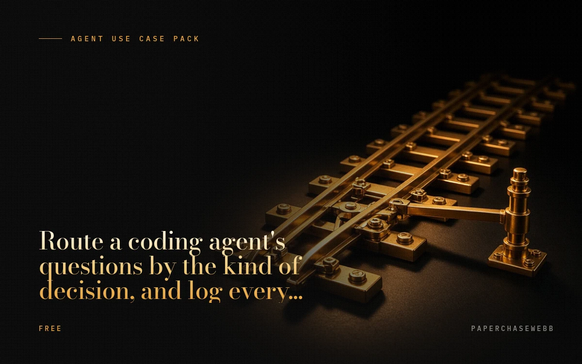 Preview card for Route a coding agent's questions by the kind of decision, and log every answer