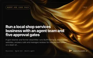 Preview card for Run a local shop services business with an agent team and five approval gates