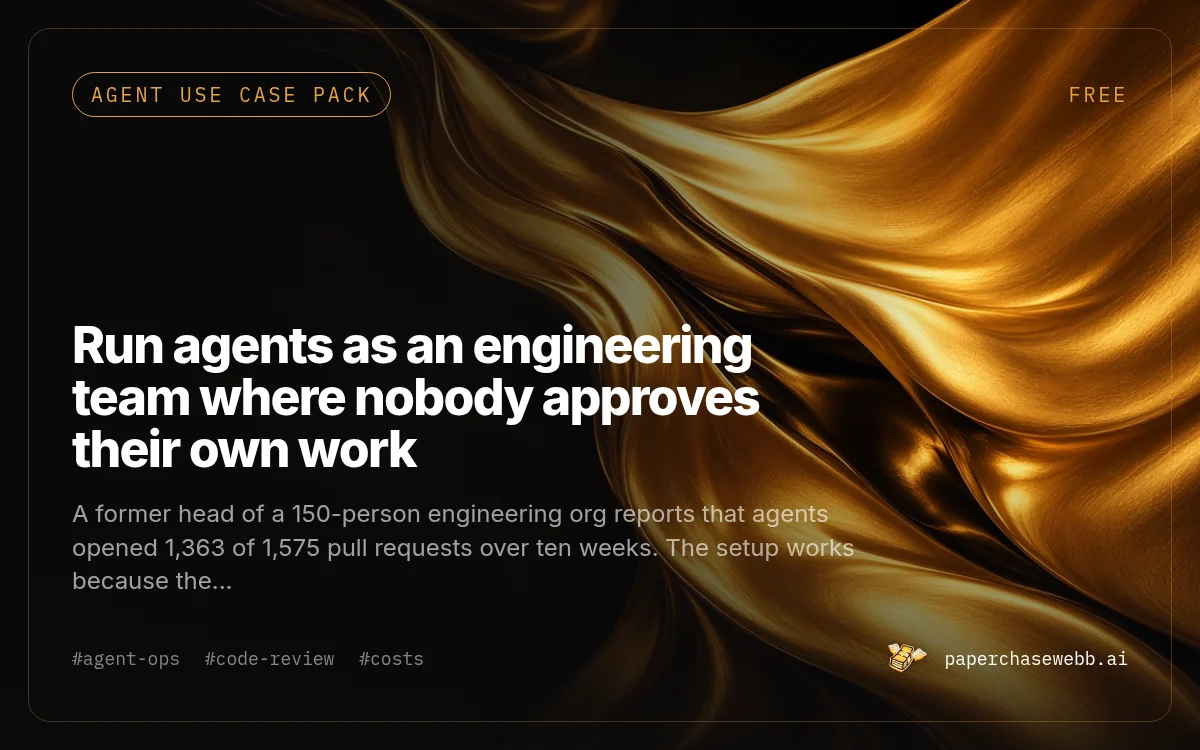 Preview card for Run agents as an engineering team where nobody approves their own work