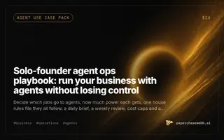 Preview card for Solo-founder agent ops playbook