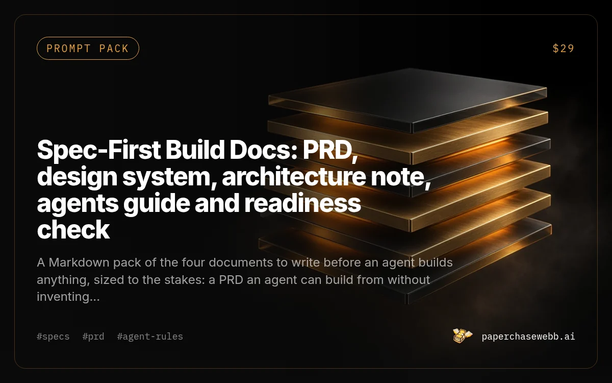 Preview card for Spec-First Build Docs