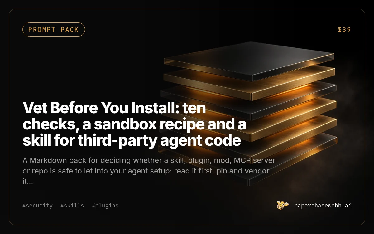 Preview card for Vet Before You Install