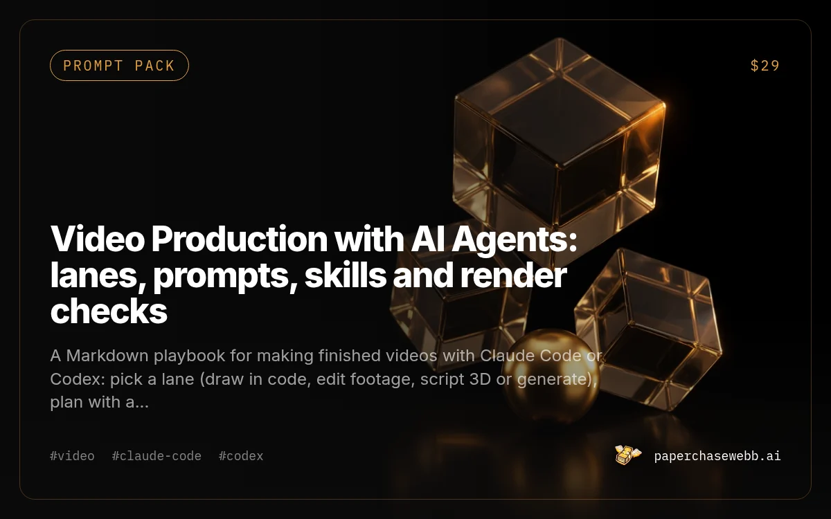 Preview card for Video Production with AI Agents