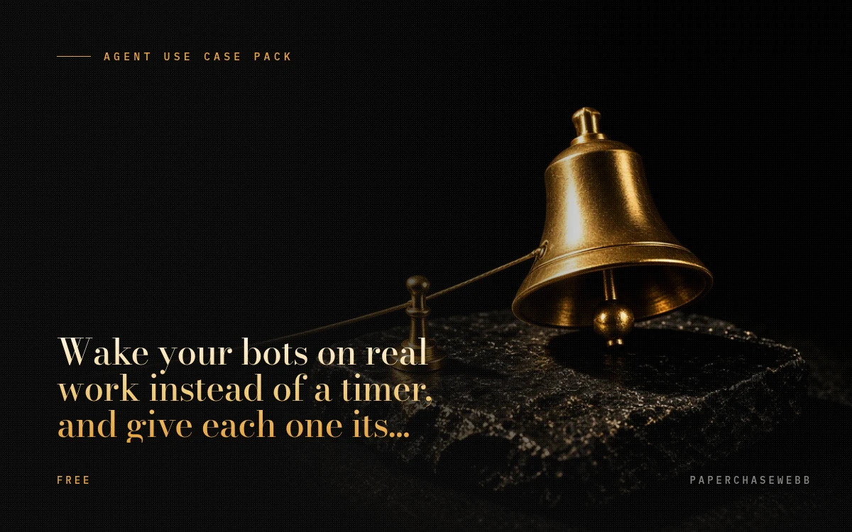 Preview card for Wake your bots on real work instead of a timer, and give each one its own read budget